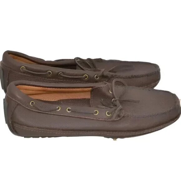 Minnetonka Brown Soft Pebbled Leather Loafers Moccasins Driving Deck Shoes 10 main image 7